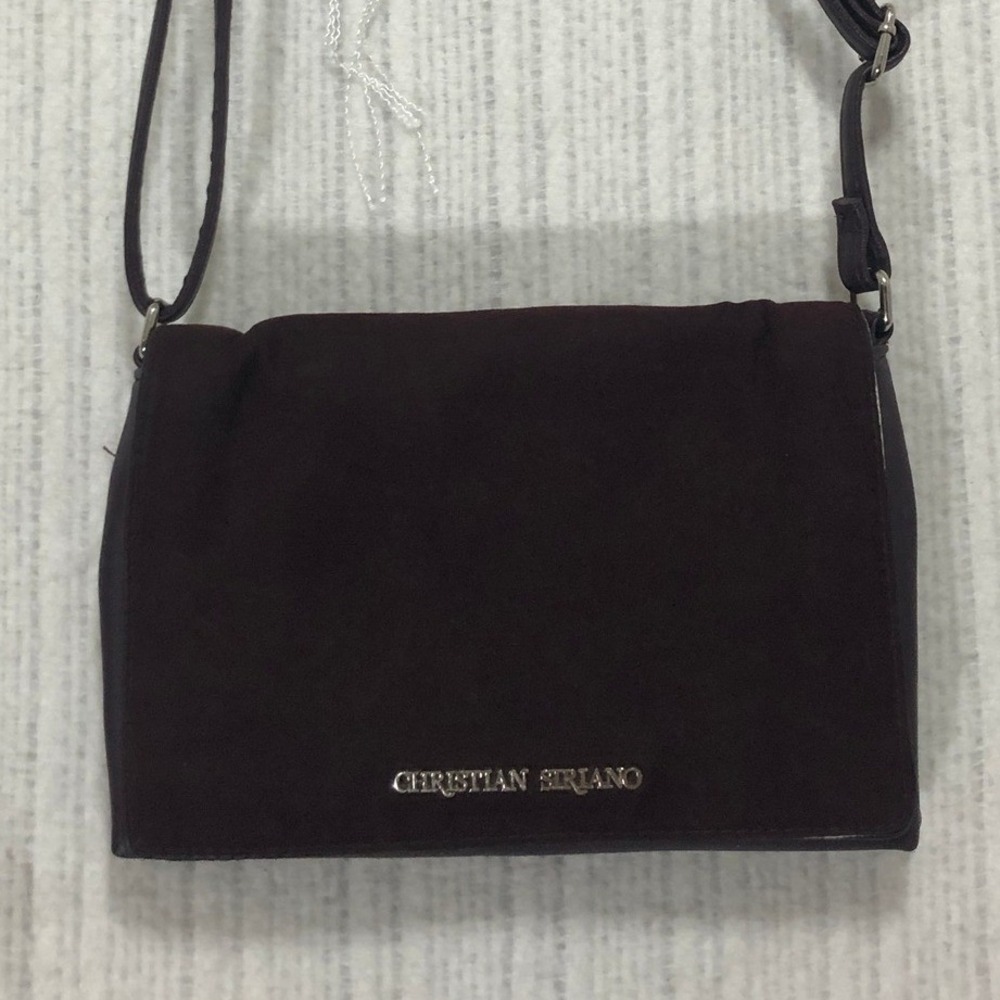 Christian Siriano‎ Crossbody Bag Purse Flap Black White Lined